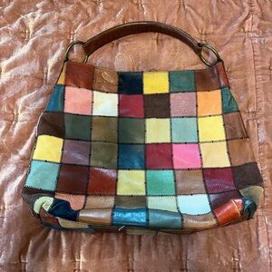 Vintage Lucky Brand Colorful Patchwork Shoulder Bag